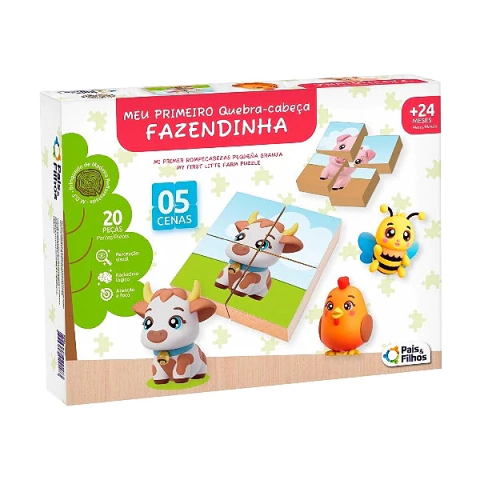 Quebra-Cabeça Fazendinha 20 Peças - Pais & Filhos