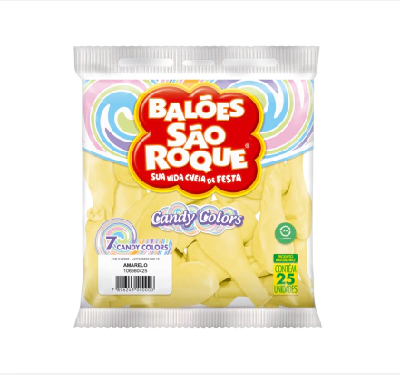 Balão N°7 Amarelo Pastel c/25 São Roque