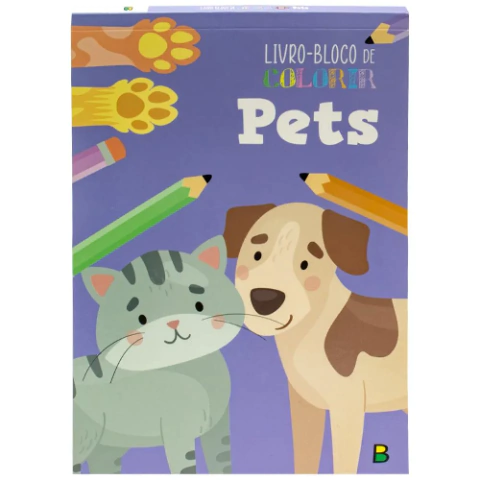Livro Bloco de Colorir; Pets - Brasileitura