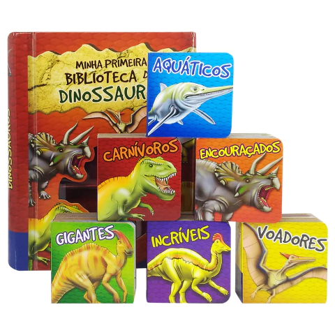 Livro Minha Primeira Biblioteca de Dinossauros Box C/6