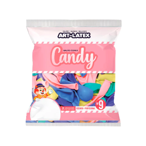 Balão N°9 Candy Sortido c/25 Art-Latex