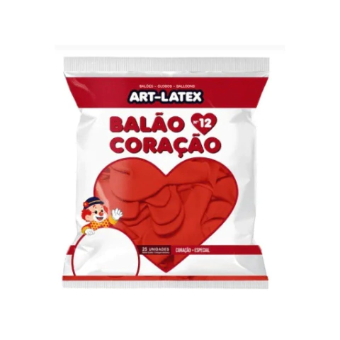 Balão N°12 Coração c/25 Art-Latex