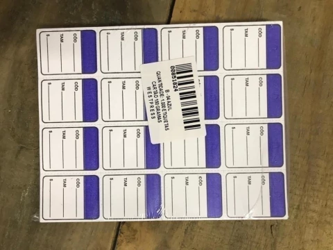 ETIQUETA AZUL P ROUPA C1000 RB-04