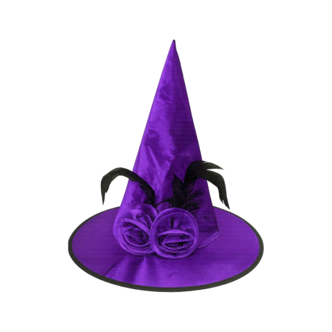 Chapéu de Bruxa Cetim Roxo