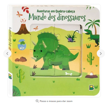 Livro Quebra - Cabeça: Mundo dos Dinossauros - Brasileitura