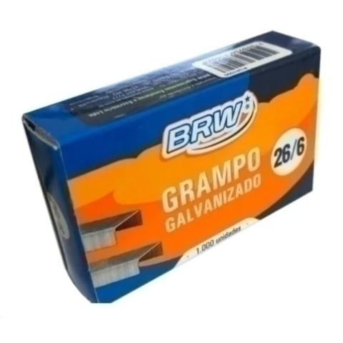 Grampos BRW 26/6 C/1000 Galvanizados