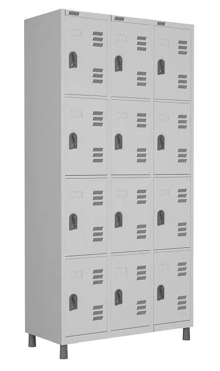 Guarda Roupa Aço 12 Portas Pequenas C/Pitão W3