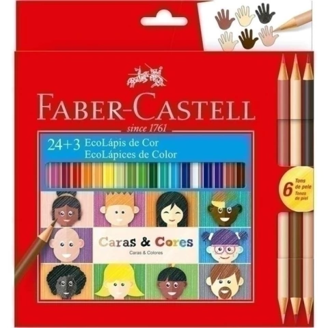 Lápis de Cor Caras e Cores 24+3 - Faber Castell