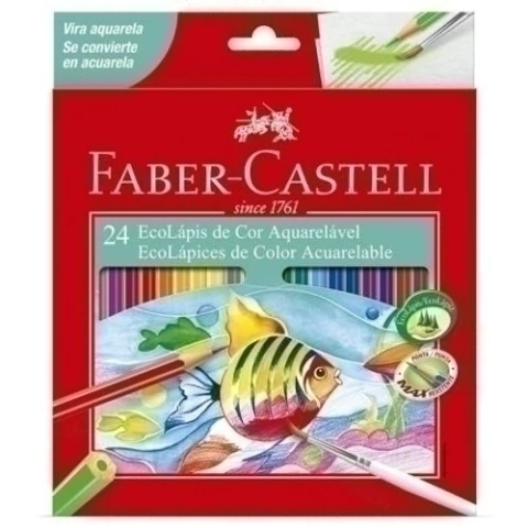 Lápis de cor Faber Castell 24 cores aquarelável