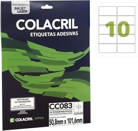 ETIQUETA 50,8X101,6 C10 FLS COLACRIL R.CC083