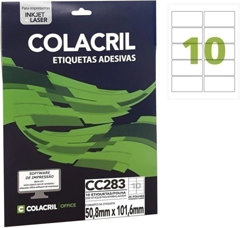 ETIQUETA 50,8X101,6 C25 FLS COLACRIL R.CC283