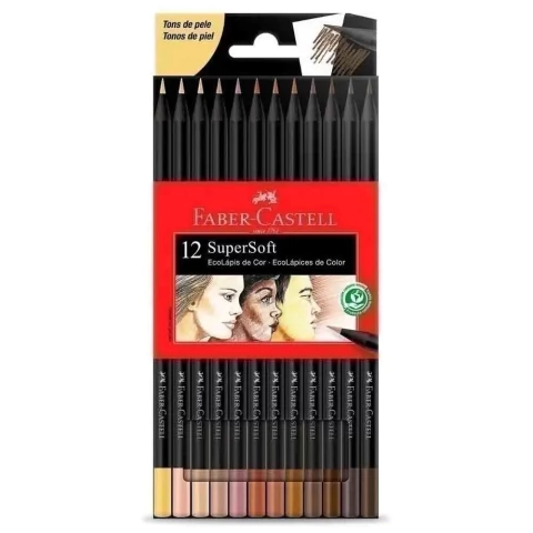 Lápis de Cor Super Soft Tons de Pele C/12 Faber-Castell