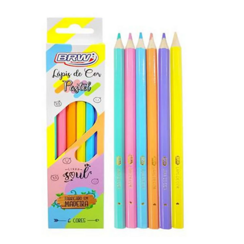 Lápis de Cor Pastel C/6 BRW