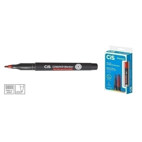 Pincel CD/DVD Marker Cis 1.0 Vermelho