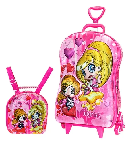 Mochilete 3D + Lancheira My Pink