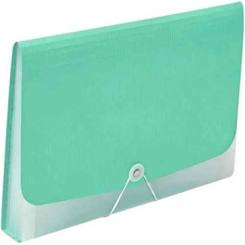 Pasta Sanfonada c/12 Divisórias Verde Pastel Polibras