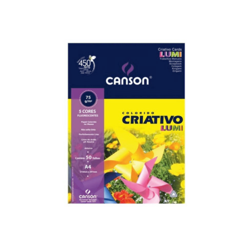 BLOCO CRIATIVO LUMI 5 CORES 50FLS A3 80GM2 R. 7174 CANSON