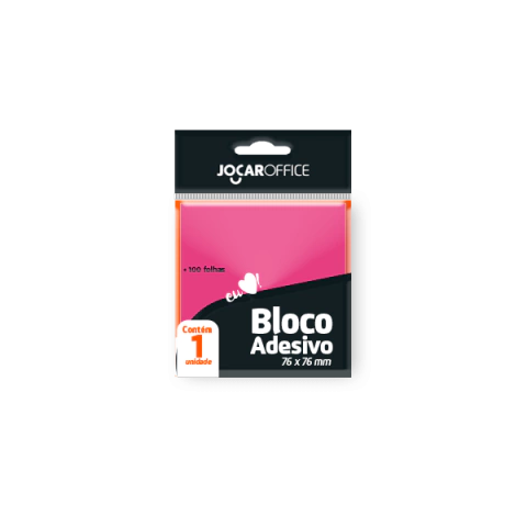 BLOCO JOCAR ADESIVO ROSA 76X76 100F 91117