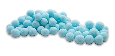 Enfeite Pompom Mini Azul Claro 1,5cm C/7G