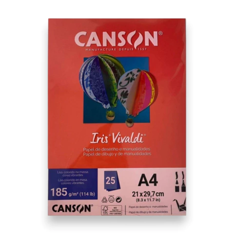 Cartolina Canson 185gr Vermelho A-4 C25fls