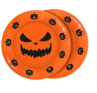 Prato de Papel Abóbora P-18 C/8