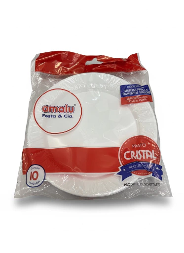 Prato Acrílico Cristal c/10 - Amalu