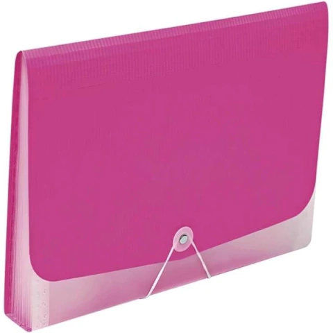 Pasta Sanfonada c/12 Divisórias Rosa Polibras