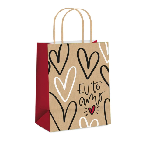 SACOLA PAPEL EU TE AMO R.14001030 CROMUS (NAMORADOS)