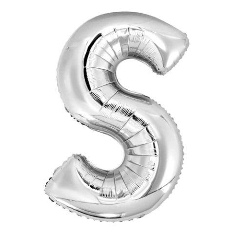 Balão Prata Letra S 40cm BR Festas