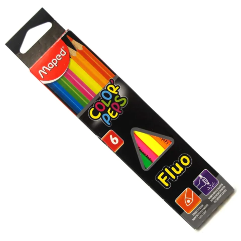 Lápis Cor Color Peps Fluo Neon C6 - Maped