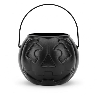 Mini Balde de Abóbora Total Black Decoração Halloween