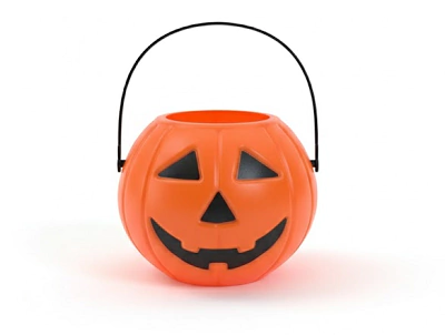 Mini Balde de Abóbora Decoração Halloween