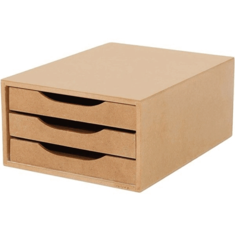 Caixa Arquivo 3 Gavetas MDF Souza