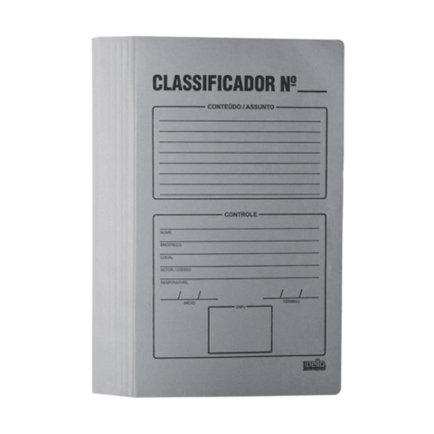 Pasta classificadora de cartolina delloclean Cinza R.0211 Dello