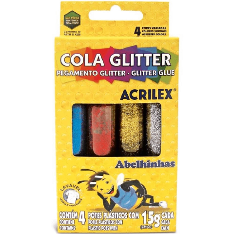 Cola Glitter C/4 15g cada - Acrilex