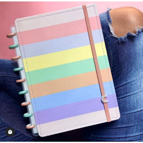 CADERNO INTELIGENTE ARCO-IRIS PASTEL - GRANDE R.CIGD4060 NOVITATE