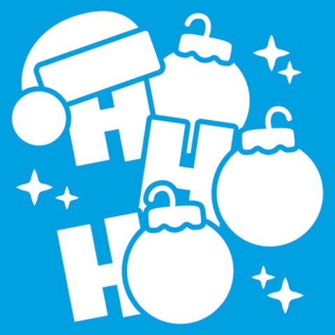 Stencil Natal Ho Ho Ho + Bolinhas STAN-007 14x14