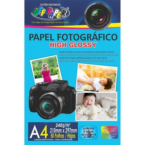 PAPEL FOTOGRAFICO OFF PAPER A4 240G 50 FLS