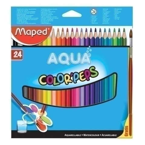 Lápis Cor Color Peps Aquarela C/24 + Pincel - Maped