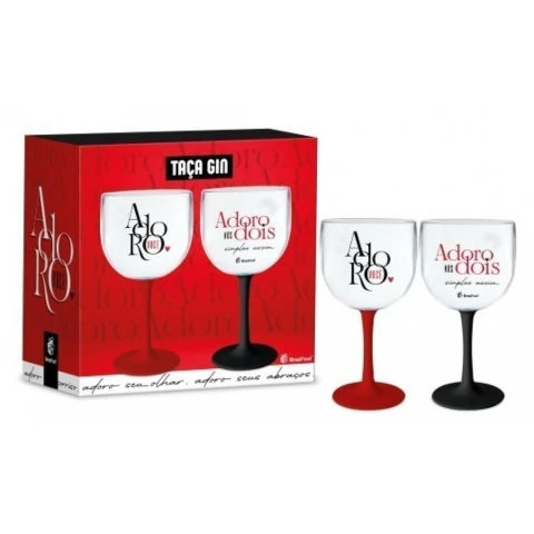 KIT Taça Gin C/2 Bicolor - Adoro Você