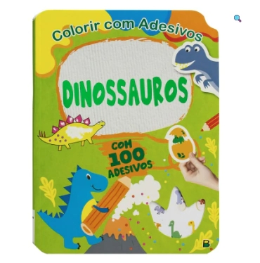 Livro de Colorir c/Adesivo: Dinossauros - Brasileitura