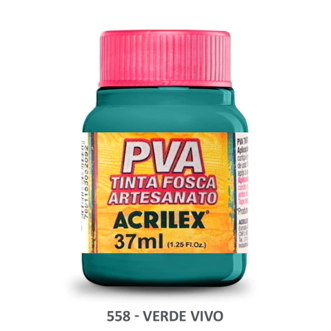 Tinta Fosca PVA 37ml Acrilex Verde Vivo 558