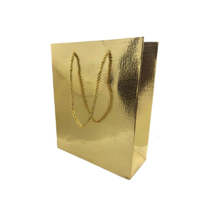 Sacola Decorada Presente Ouro - Sheleiton