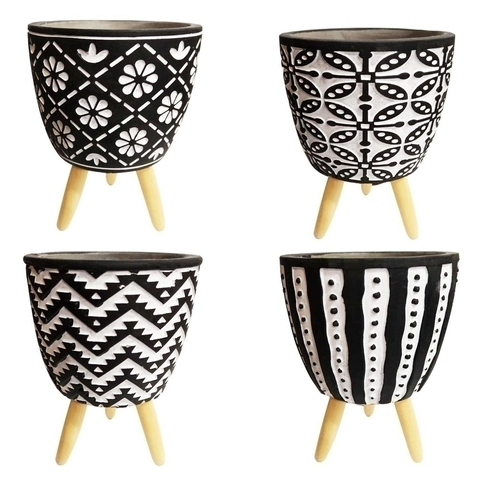 Vaso Decorado Decorativo Cimento R.HD01786