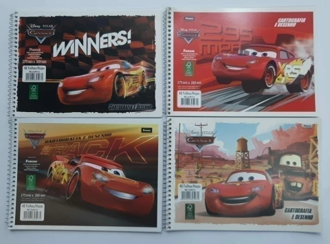Caderno De Desenho Foroni Carros 48fls Capa Flexível
