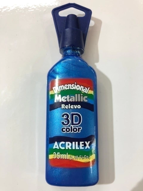 Tinta relevo dimens metallic Acrilex Azul