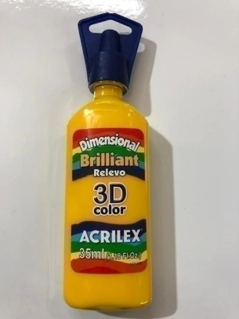 Tinta relevo dimens brilhante 35ml Acrilex Amarelo ouro