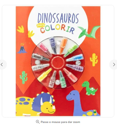 Livro Colorir Cores em Ação: Dinossauros - Brasileitura