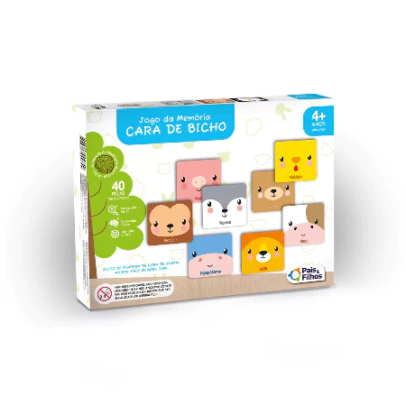 Jogo Da Memória Cara de Bicho - Pais e Filhos