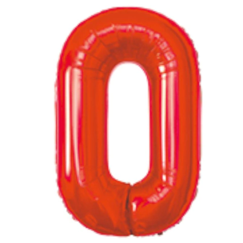 Balão Metalizado 0 Vermelho 40cm Make+